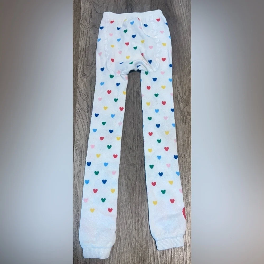 Kids Hanna Anderson Colorful Heart Patterned Leggings Size 5-7 Girls